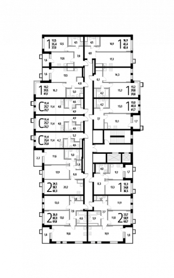 Студия 25.4 м²
