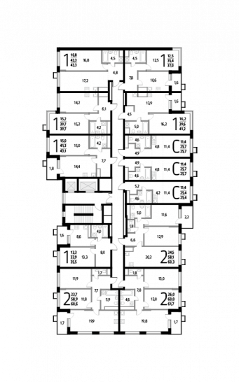 Студия 25.7 м²