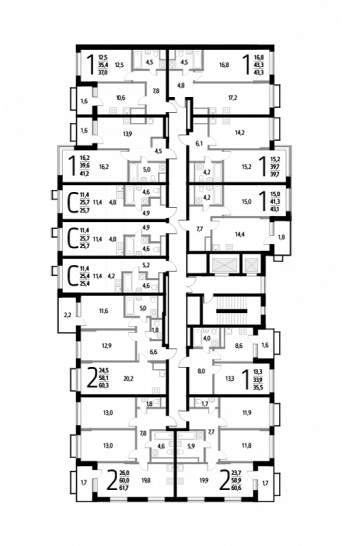 Студия 25.7 м²