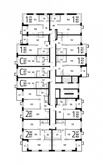 Студия 25.4 м²