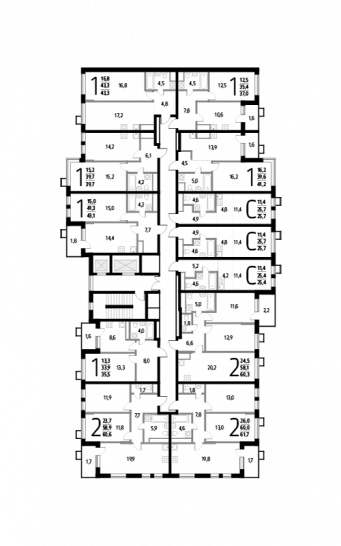 Студия 25.7 м²
