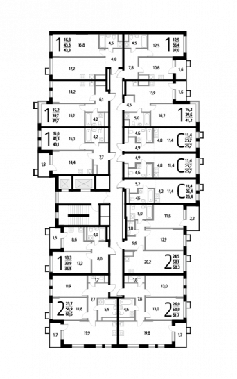 Однокомнатная квартира 35.5 м²