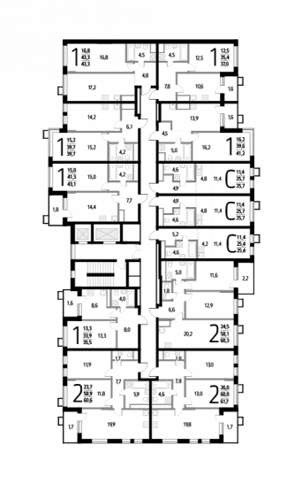 Студия 25.7 м²