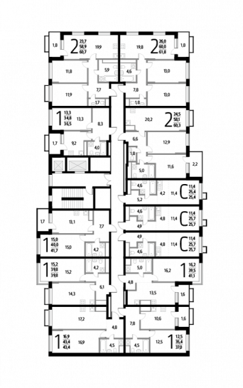 Студия 25.4 м²